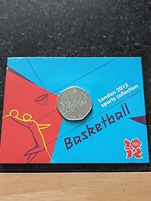 London 2012 Olympic BUNC Basketball 50p Carded Coin • £9.25