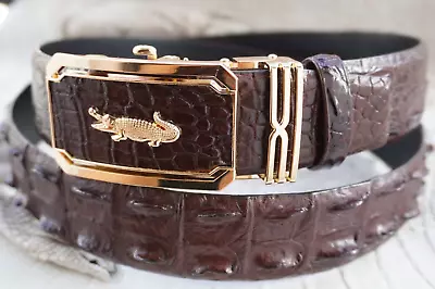 Brown Real Alligator Crocodile Hornback Belt Skin Leather Men's -W 1.5 Inch # A9 • $69.90