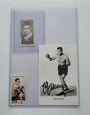 Max Schmeling Signed Autographed 3.5X5.5 Photo + 2 Cards Boxing Legend • $98.99