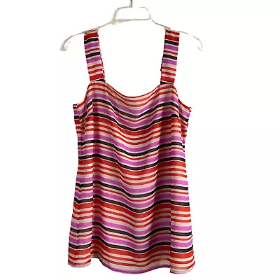 CAbi 3448 London Is Calling Striped Cami Tank Pink Purple Red Multi Size Small • $7.49