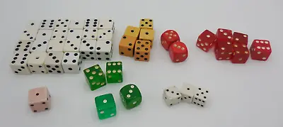 Mixed Lot 43 Vintage Dice Red Green White Wood Plastic Bakelite • $19.99