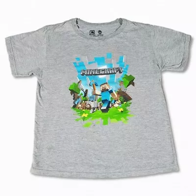 Minecraft Mojang Boys Shirt Flying Scene Steve Alex T-Shirt Tee Minecraft • $5.45