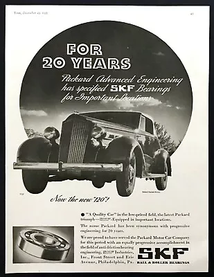 1935 Packard 120 Coupe Roadster Photo SKF Bearings Vintage Print Ad • $7.99