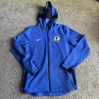 Dallas Mavericks Nike Dri-Fit Jacket Zip Hooded Youth XL Blue Boys NBA Authentic • $29.99