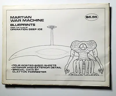 Original 1980s War Of The Worlds Martian War Machine Blueprint Set- 4 Sheets • $59.99