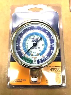 Gauge Refrigeration 2.5  BRASS R22 R134a & R404a -30 VAC To 0 & 0 To 350 PSI • $64.78