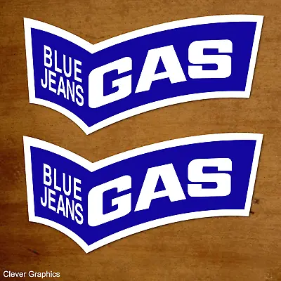£3.25 • Buy GAS Blue Jeans Bike STICKERS X2 With FREE POSTAGE. Various Sizes. Repsol Honda
