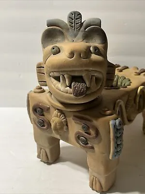Aztec Mayan Colima Dog Clay Figurine/ Planter ARTE MEXICO DE CASA FLORES W/ Tag • $91
