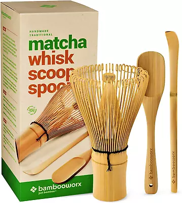 Matcha Whisk Set - Matcha Whisk (Chasen) Traditional Scoop (Chashaku) Tea Spoo • $19.06