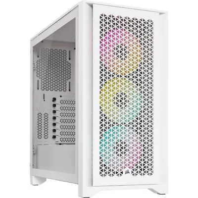 Corsair ICUE 4000D RGB AIRFLOW Mid Tower E-ATX Gaming Case - White With Window • £153.66