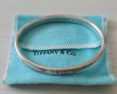 Tiffany & Co. Narrow Bangle 1837 Bracelet Oval Sterling Silver 925 With Pouch #3 • $285.41