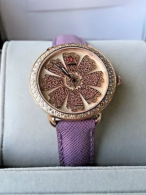 Michele MW21B01B4989 Serein Rose Gold Plated Diamond And Pink Topaz Flower Watch • $1165.50