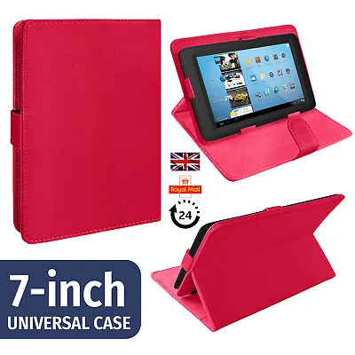 Leather Flip Stand Cover Case For 7-inch Tablet Huawei Samsung Amazon • £2.99