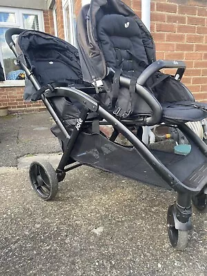 Joie Evalite Duo Double Tandem Baby Stroller Pushchair  Black  • £50