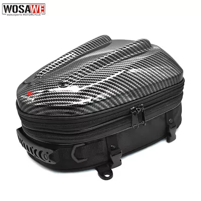 WOSAWE Motorcycle Top Box Tail Seat Bag Rear Extended Helmet Bag Pack Luggage • $80.04