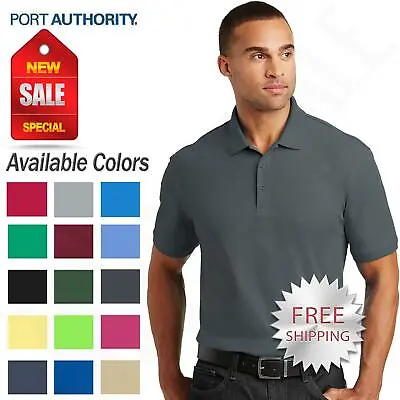 NEW Port Authority Mens 3 Button Placket Core Classic Pique Polo Shirt M-K100 • $23.27