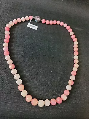 HSN Millie By Matthew Campbell Laurenza Roze Quartz Sterling Clasp Necklace 28  • $229.99