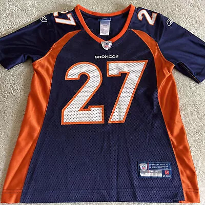 Reebok Denver Broncos Football Blue MORENO 27 Jersey Small 8-10 • $17.50