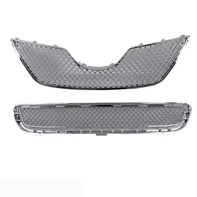 Front Upper Lower Grille Set Mesh Style Chrome For Toyota Camry 2007 2008 2009 • $85.66