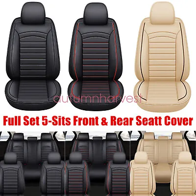 Leather Seat Covers Full Set 5-Sits Front & Rear Cushion Accessories For Honda • $85.49
