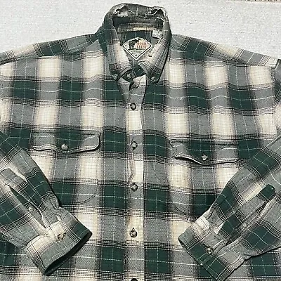 Vtg Moose Creek Flannel Work Shirt Mens Size L Grunge Trashed Distressed • $19.90