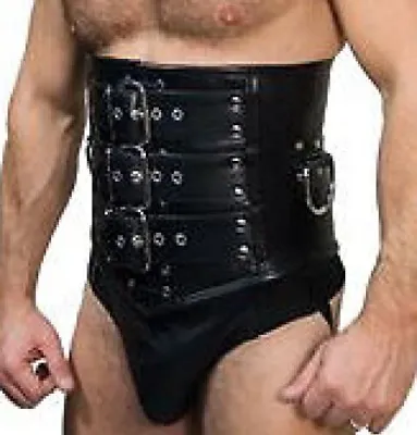 Hand Made Quality Genuine Leather Sexy Mans Steel Boned Corset   Male Mens • $72.23