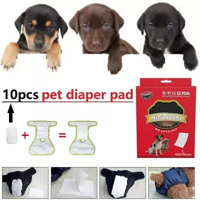 Pet Dog Cat Disposable Diaper Pant Menstrual Pad Clean Sanitary Nappy Diaper 10p • $10.93