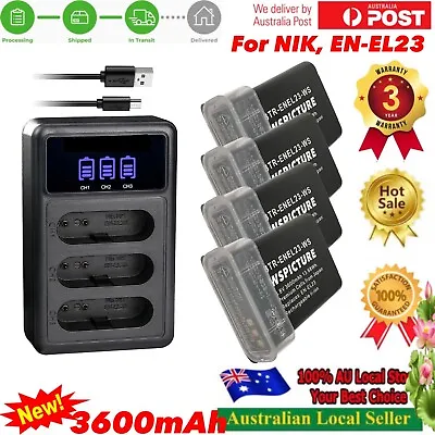 4X Battery +Triple LED Charger For Nikon COOLPIX S810c P900 P900s P610 P600 B700 • $67.90