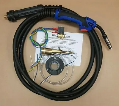 MIG WELDER EURO TORCH CONVERSION KIT INCLUDING MB15 4MTR TORCH & GAS SOLENOID E6 • £89