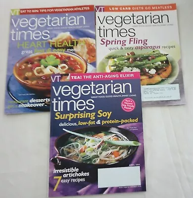 Vegetarian Times Magazine Back Issues Lot Of 3 From 2004 Recipes Food • $12.99