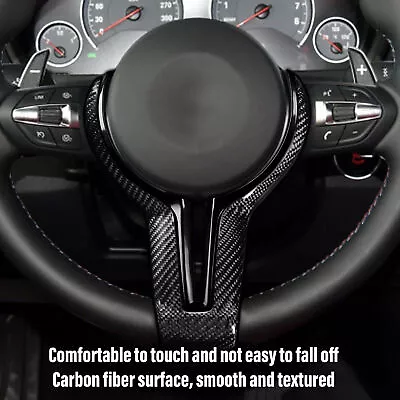 Black Car Steering Wheel Cover Trim Carbon Fiber For F20 F22 F30 F32 F10 F06 F⁺ • $156.59