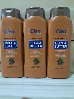 Cocoa Butter Moisturising Body Lotion 3 X 500ml Dry Skin Cien Vitamin E Coconut • £9.89