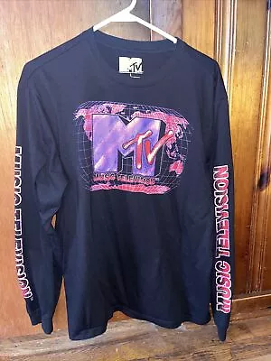 MTV Music Television Men's Global Domination Long Sleeve Graphic Tee T-Shirt L • $12