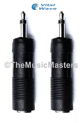 (2) 1/4  Female Jack To 1/8  Male Plug Mono Microphone Audio Mic Adapter VWLTW • $8.89