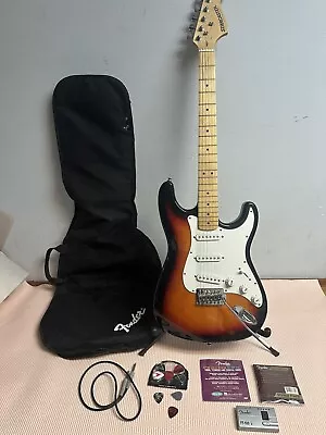 Fender Starcaster 6 String 3-tone Strat Electric Guitar W/Case Stand (MINT) • $325