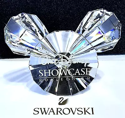 🐭 Swarovski Crystal  Disney Showcase  Mickey Mouse Ears Title Plaque Figurine • $124.99