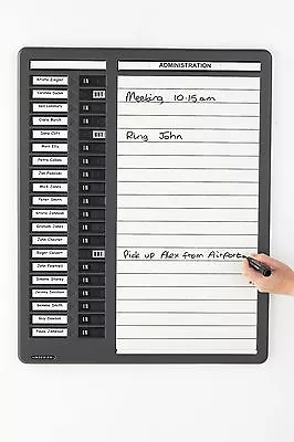 Indesign Drywipe In Out Muster Fire Drill Message Board 20 Names  • £120