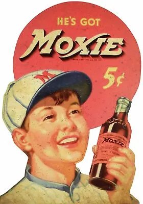 He's Got Moxie Soda Pop Baseball Boy Heavy Duty Usa Made Metal Advertising Sign • $156