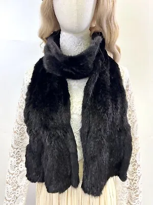 Unisex Handmade Genuine Mink Fur Knitted Neck Warmer Shrug Wrap Scarf One Size-B • $59.90