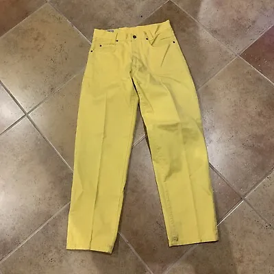 Vintage Versace V2 Men's Chino Pants Yellow 32 Cotton Italy Made • $75.88