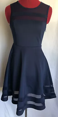 Lulus WOMENS Navy Blue Spandex Mesh Sleeveless Fit And Flare Dress Size X-small • £24.12