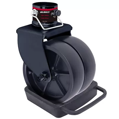 Dual 6'' Trailer Jack Swivel Caster Wheel With Rubber Chock 2000LBS Capacity • $29.99