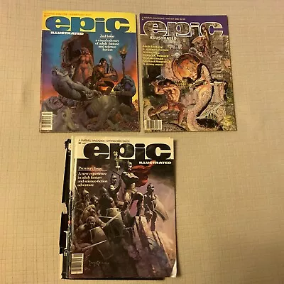 Epic Illustrated No. 1  2 & 4 Marvel Fantasy Magazines 1980 • $30