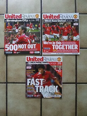 3 X Manchester United Home Programmes - Premiership - 2005/2006 - Lot 101 • £1