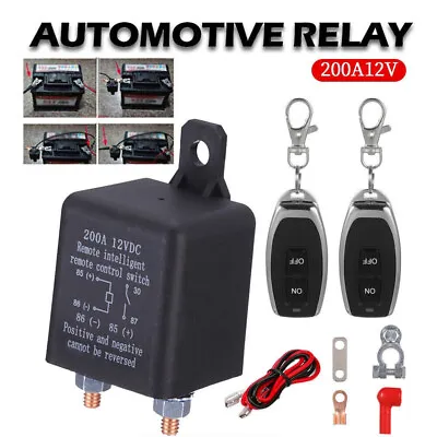 12V Wireless Dual Remote Car Battery Disconnect Relay Master Kill Cut-off Switch • $18.99