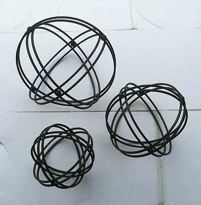 Set Of 3 Large Handcraft Metal Decor Orbs Accessories • $329.50