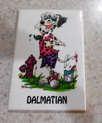 Vintage Dog Dalmation Comic Just Cards McCartney Ata Boy Fridge Magnet 1993 • $6.99