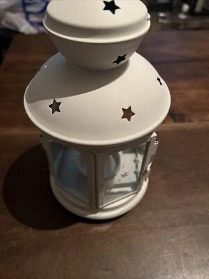 $10.99 • Buy IKEA Rotera Tea Light Candle Holder Lantern Metal & Glass Hanging White