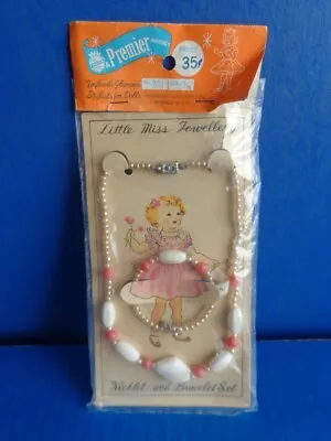 Vintage Child Toy Jewelry Set- Premiere Necklace & Bracelet In Original Pkg • $8.50