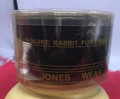 *VINTAGE 90’s GLAMOUR * Jones NY Genuine Rabbit Fur Ear Muffs New In Box UNUSED • $16